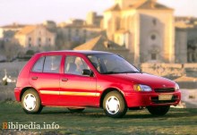 Celles. Caractéristiques de Toyota Starlet 5 portes 1996 - 1999
