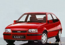 Onlar. Özellikler Opel Kadett Sedan 1985 - 1991